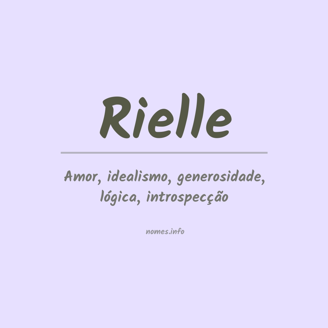 Significado do nome Rielle
