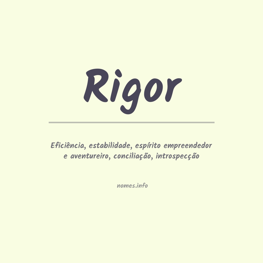 Significado do nome Rigor