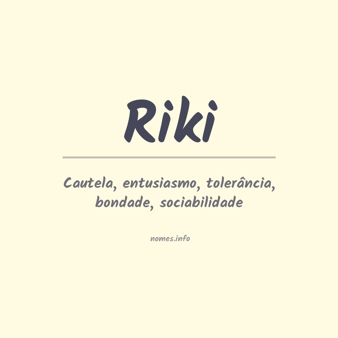 Significado do nome Riki