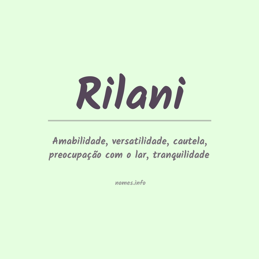 Significado do nome Rilani