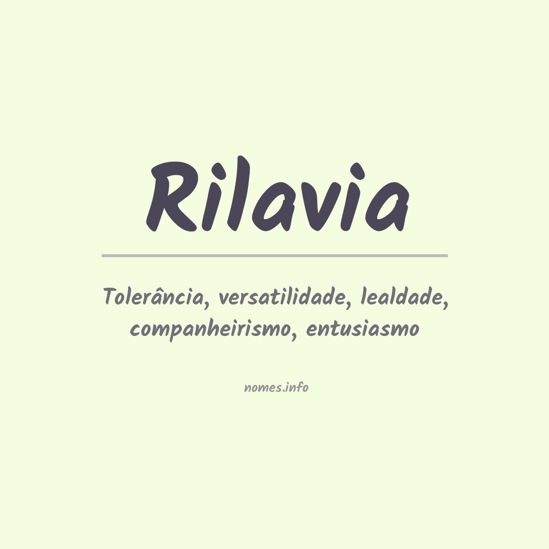 Significado do nome Rilavia
