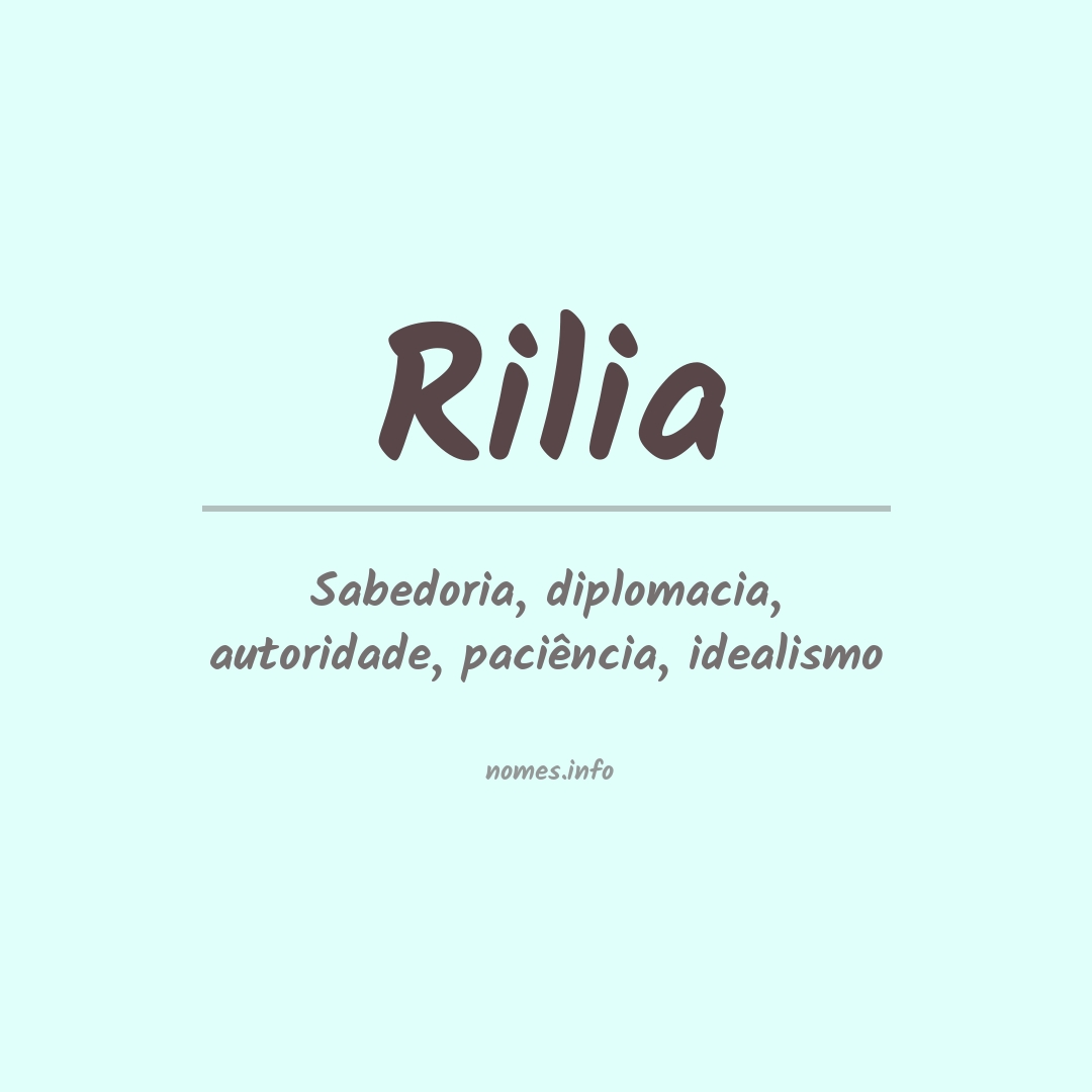 Significado do nome Rilia