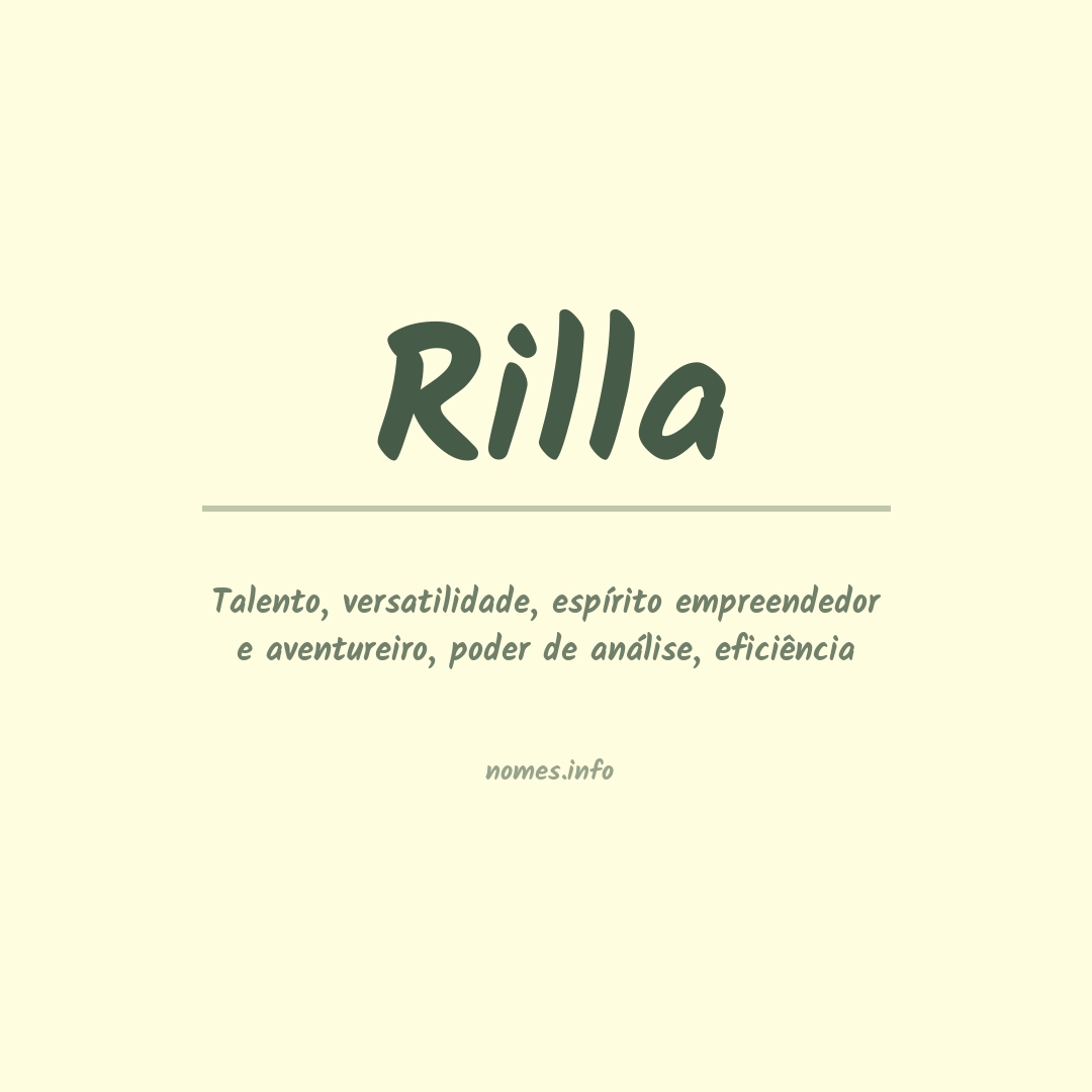 Significado do nome Rilla