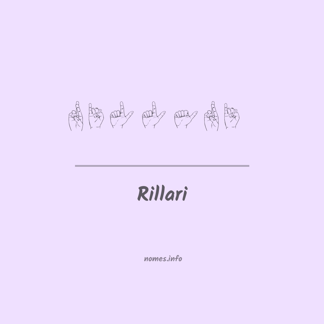 Rillari em Libras