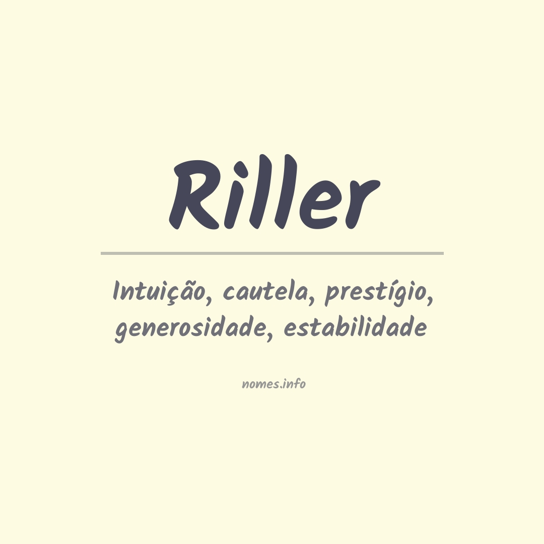 Significado do nome Riller