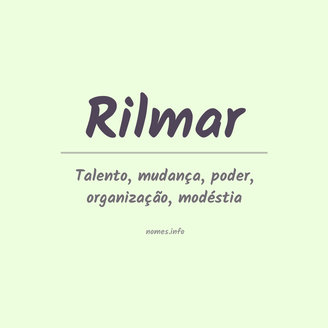 Significado do nome Rilmar