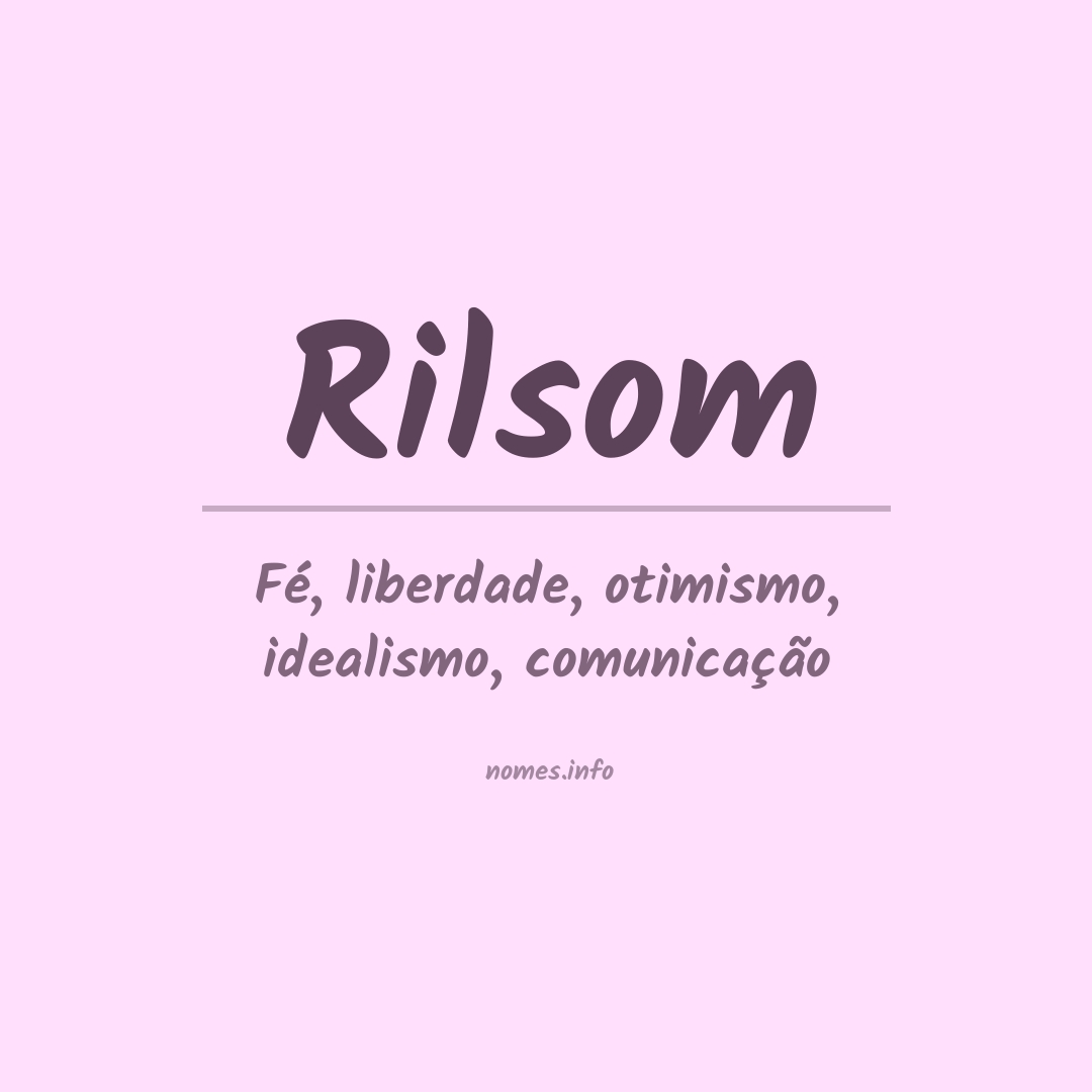 Significado do nome Rilsom