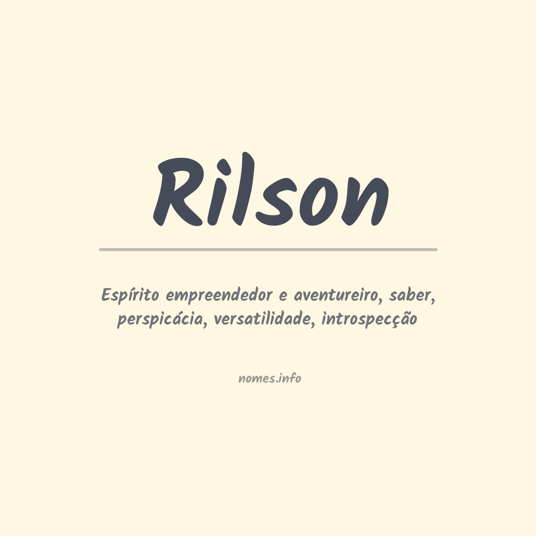 Significado do nome Rilson