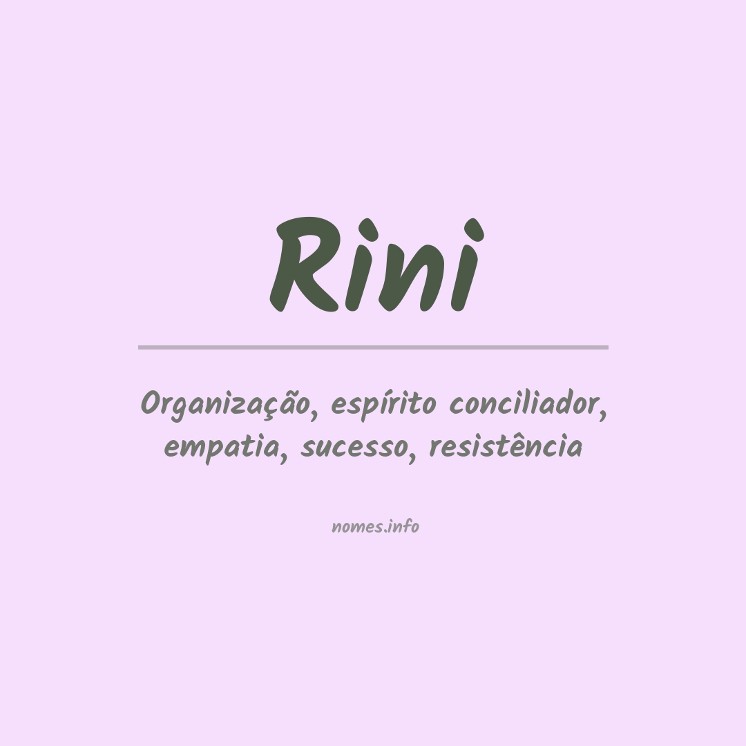 Significado do nome Rini