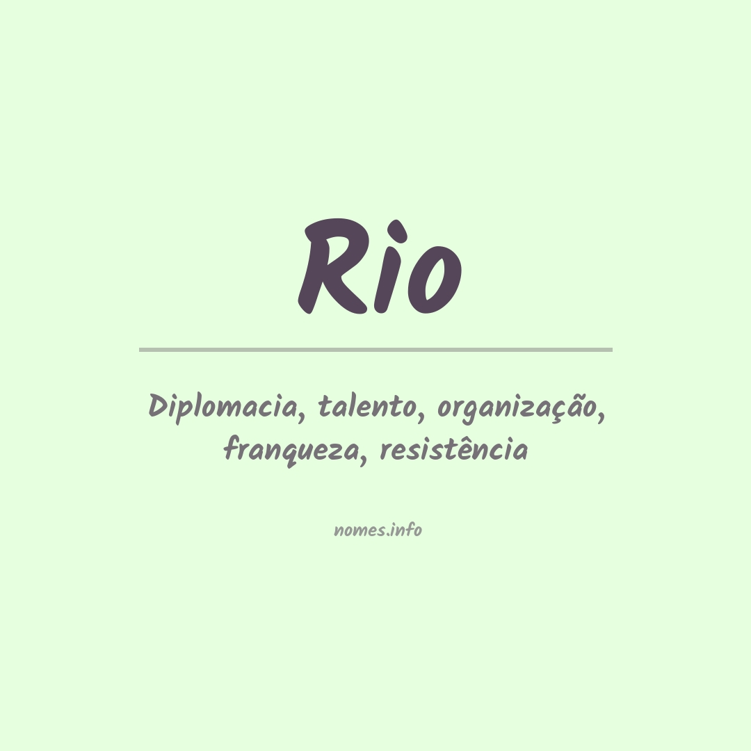 Significado do nome Rio