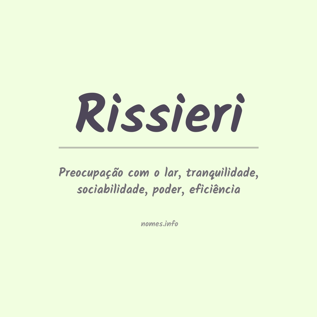 Significado do nome Rissieri
