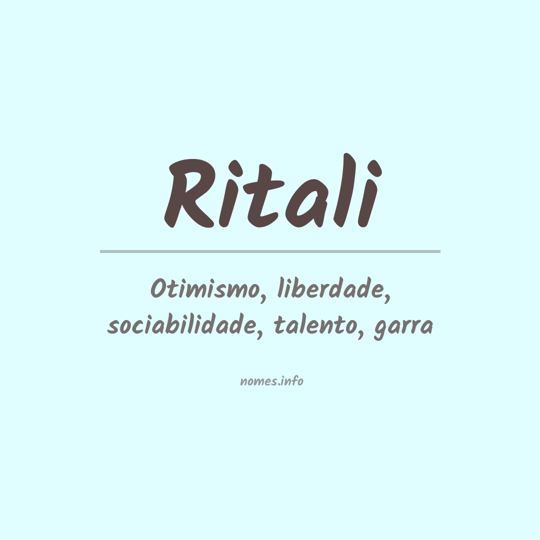 Significado do nome Ritali