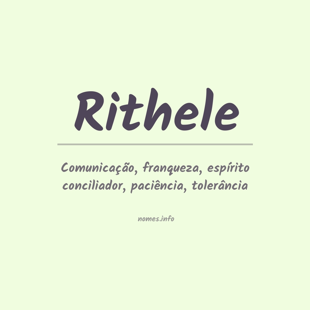 Significado do nome Rithele