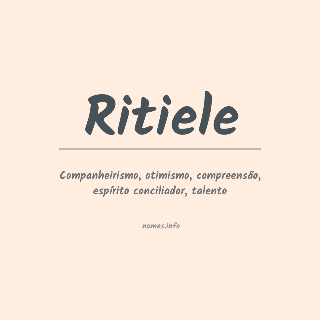 Significado do nome Ritiele