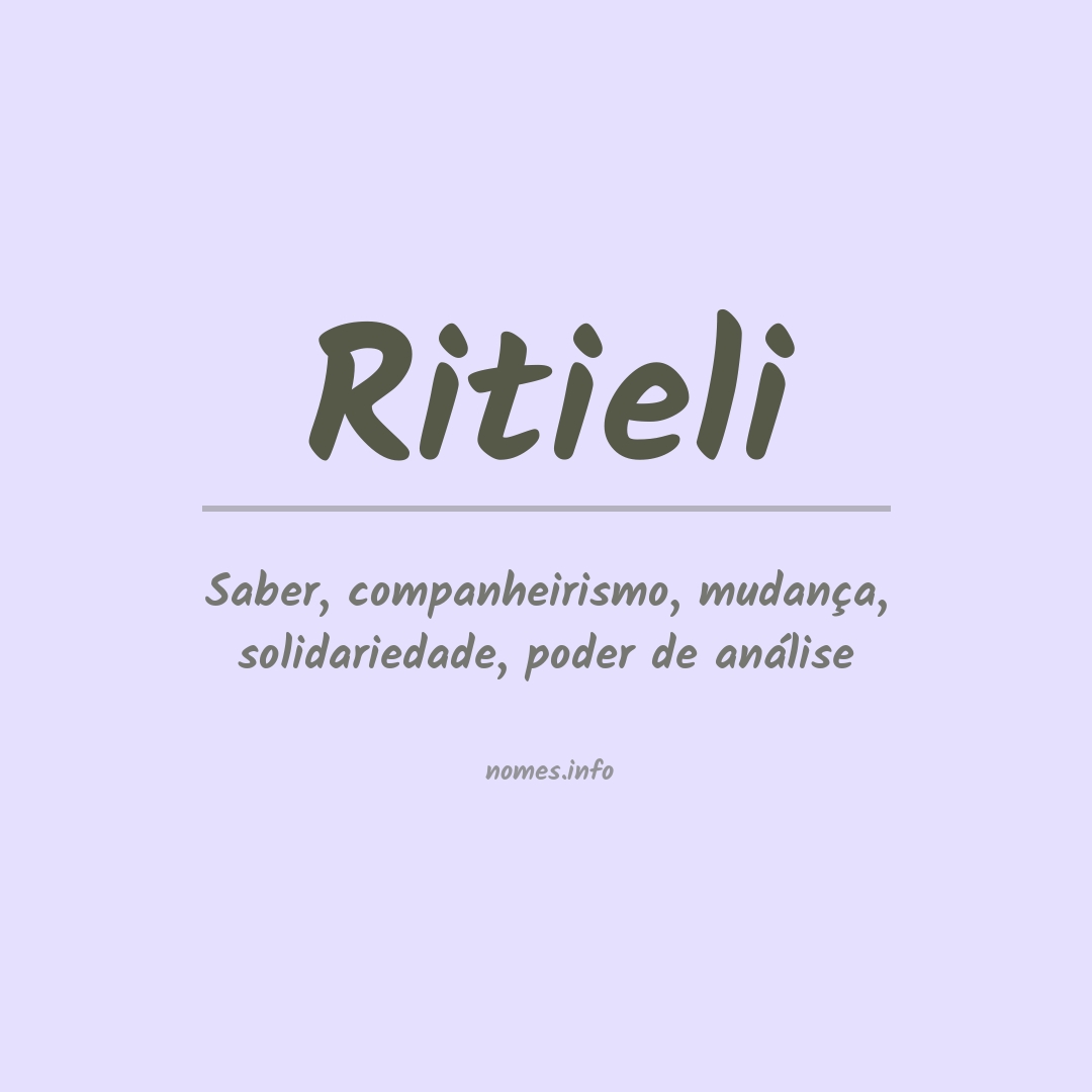 Significado do nome Ritieli