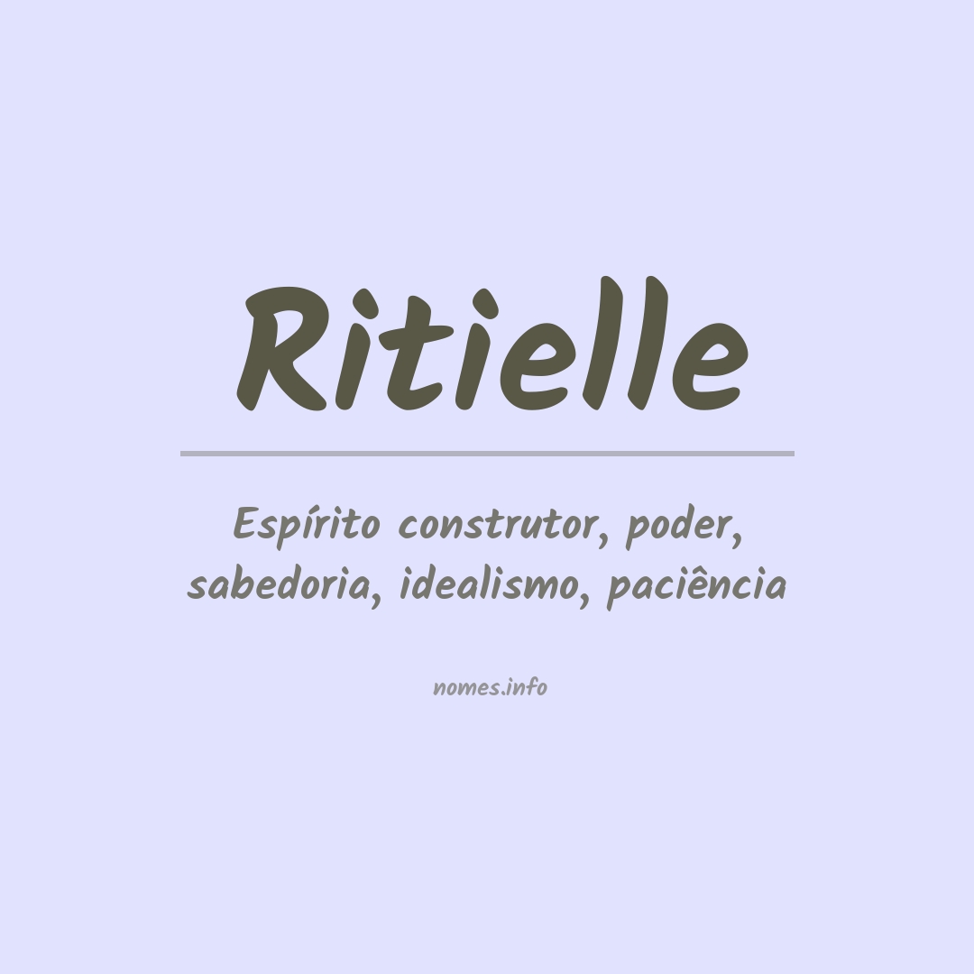 Significado do nome Ritielle