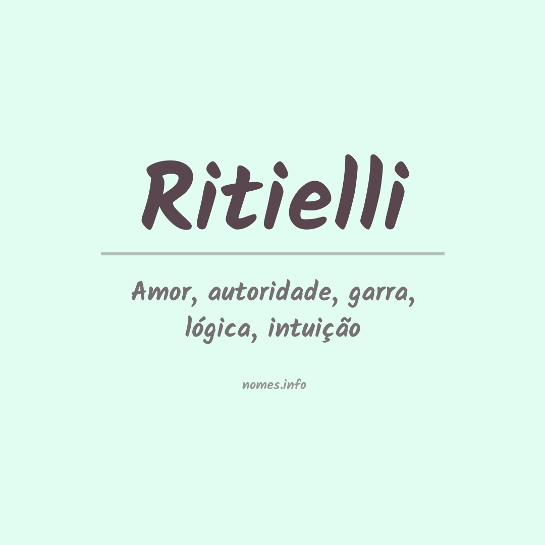 Significado do nome Ritielli