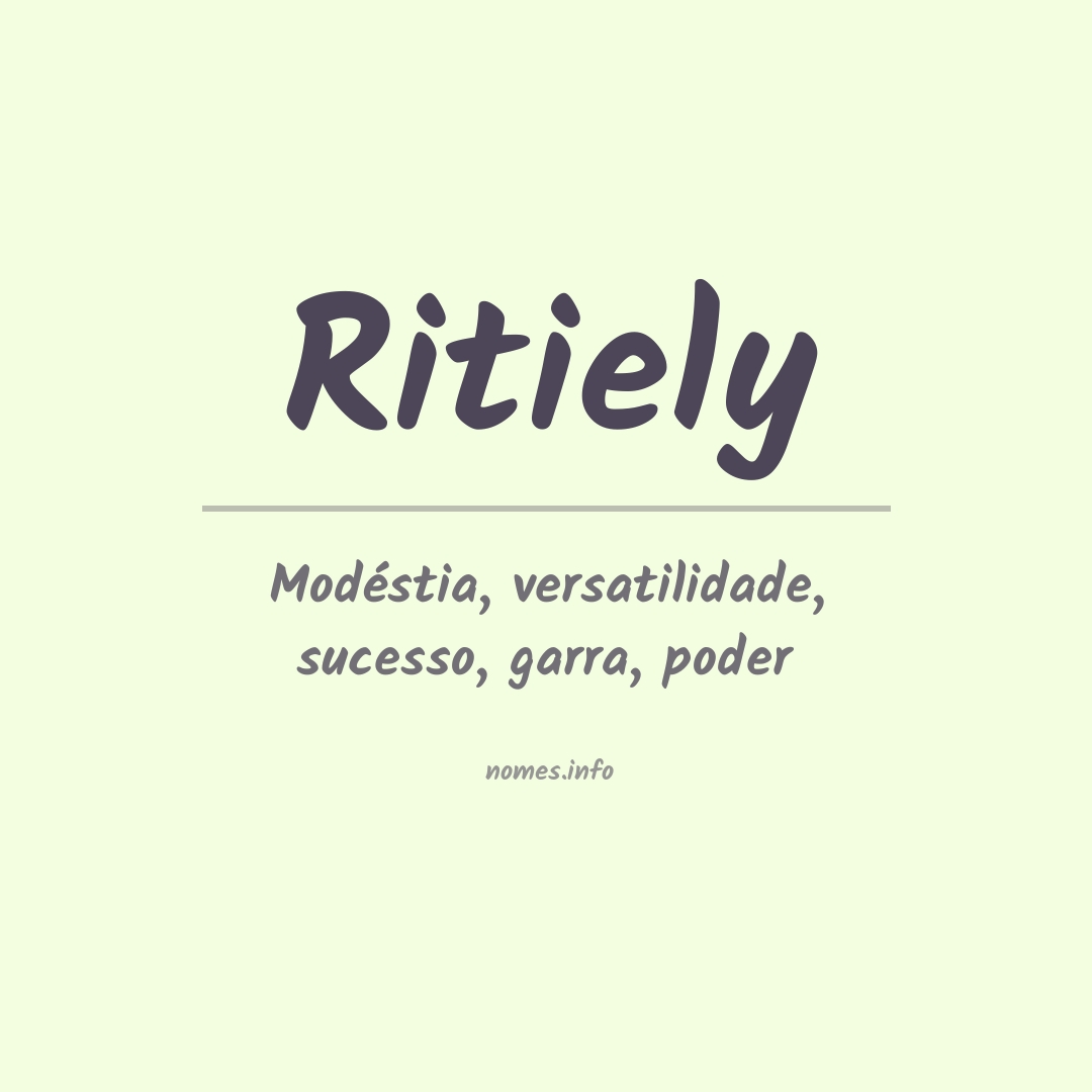 Significado do nome Ritiely