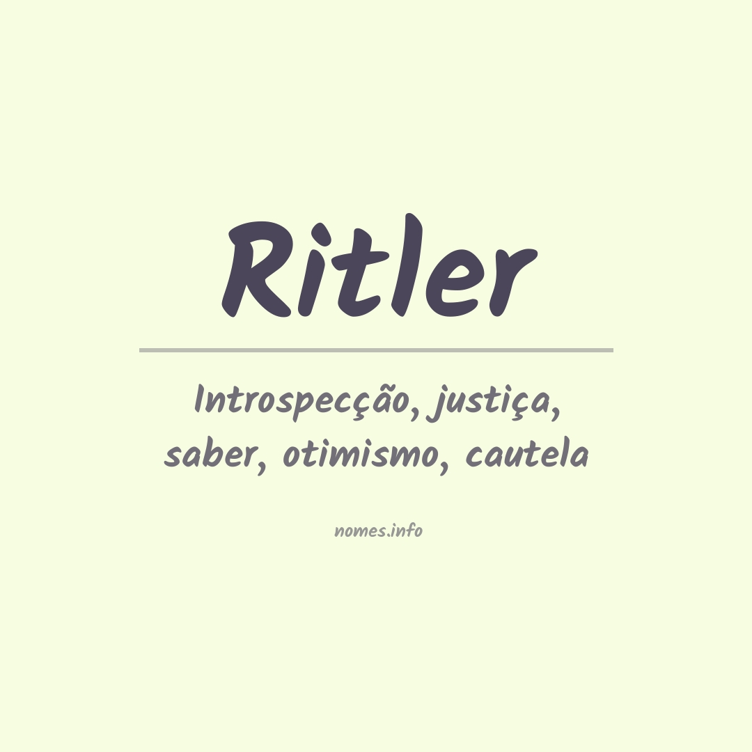 Significado do nome Ritler