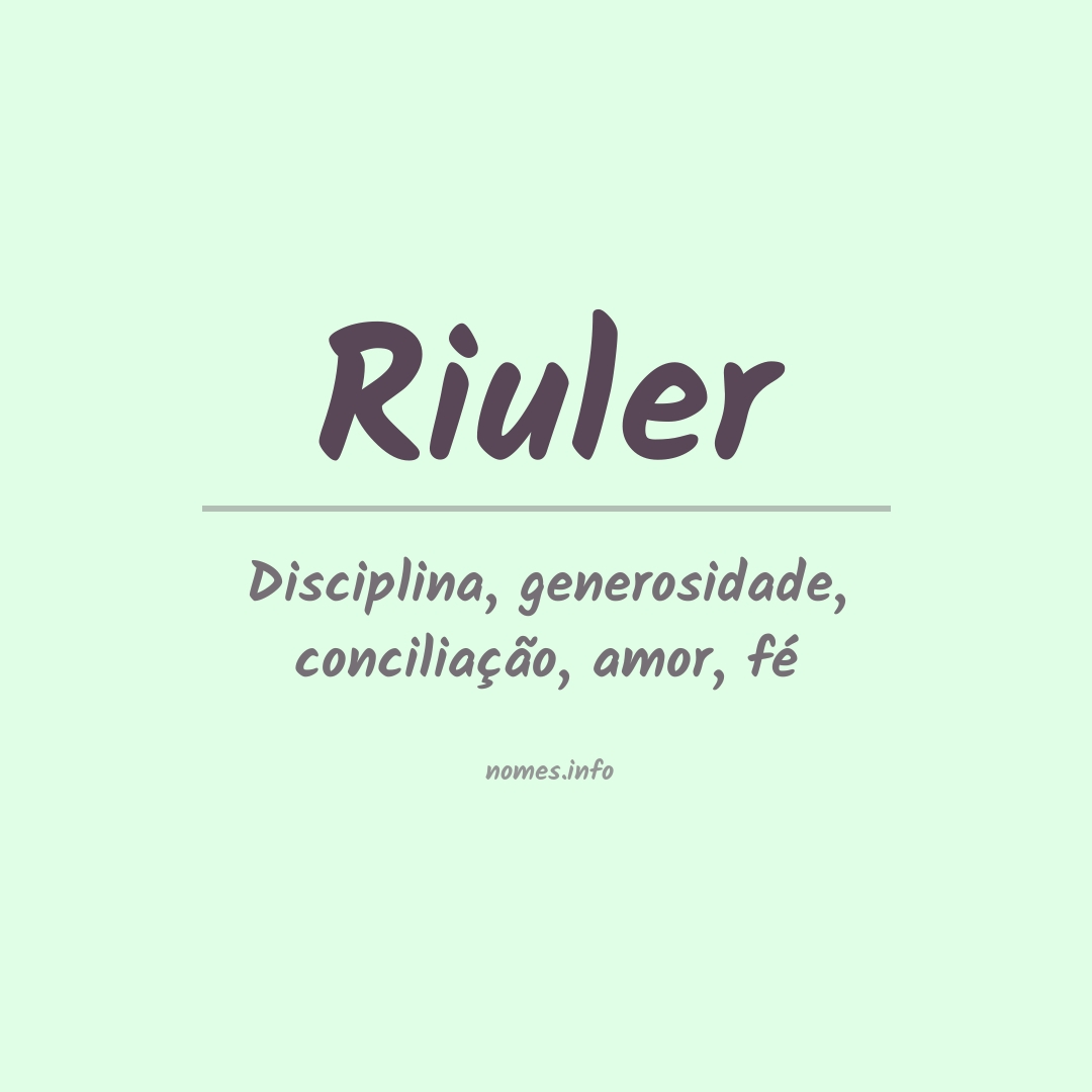 Significado do nome Riuler