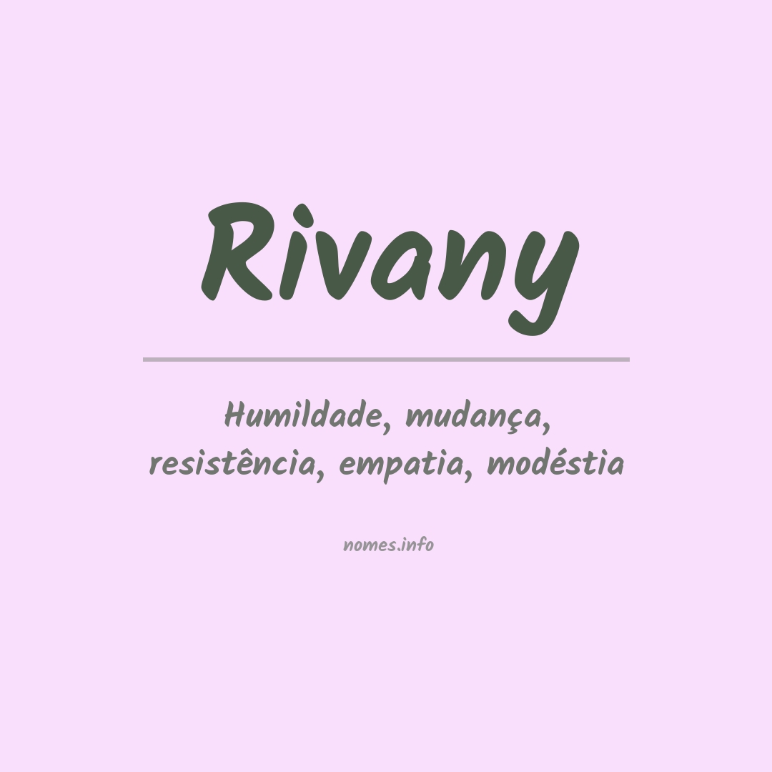Significado do nome Rivany