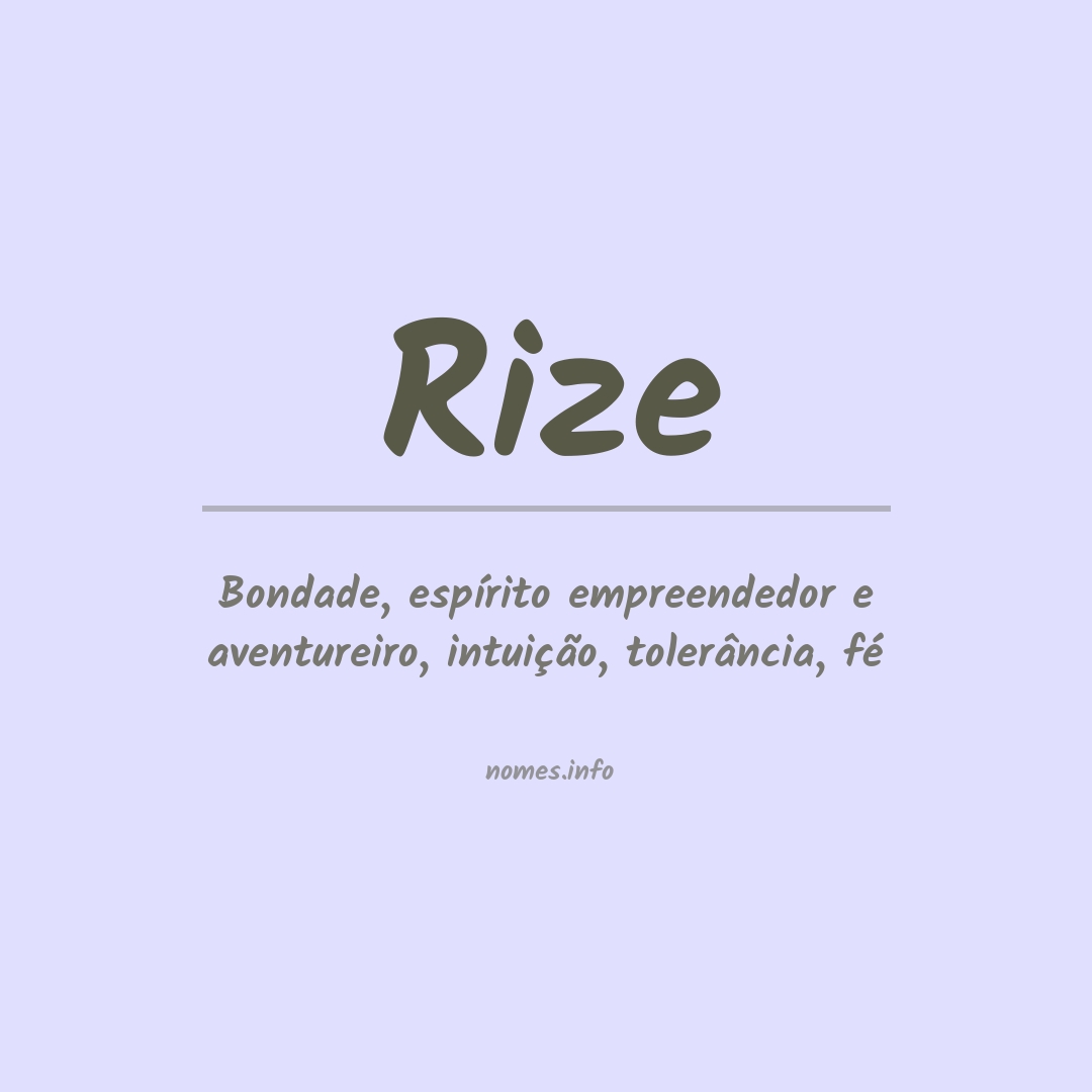 Significado do nome Rize