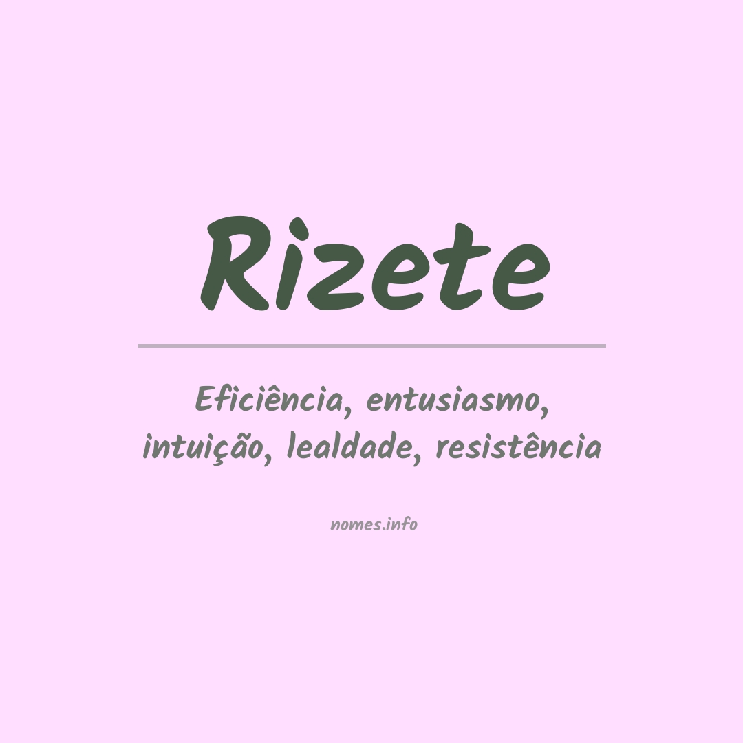Significado do nome Rizete