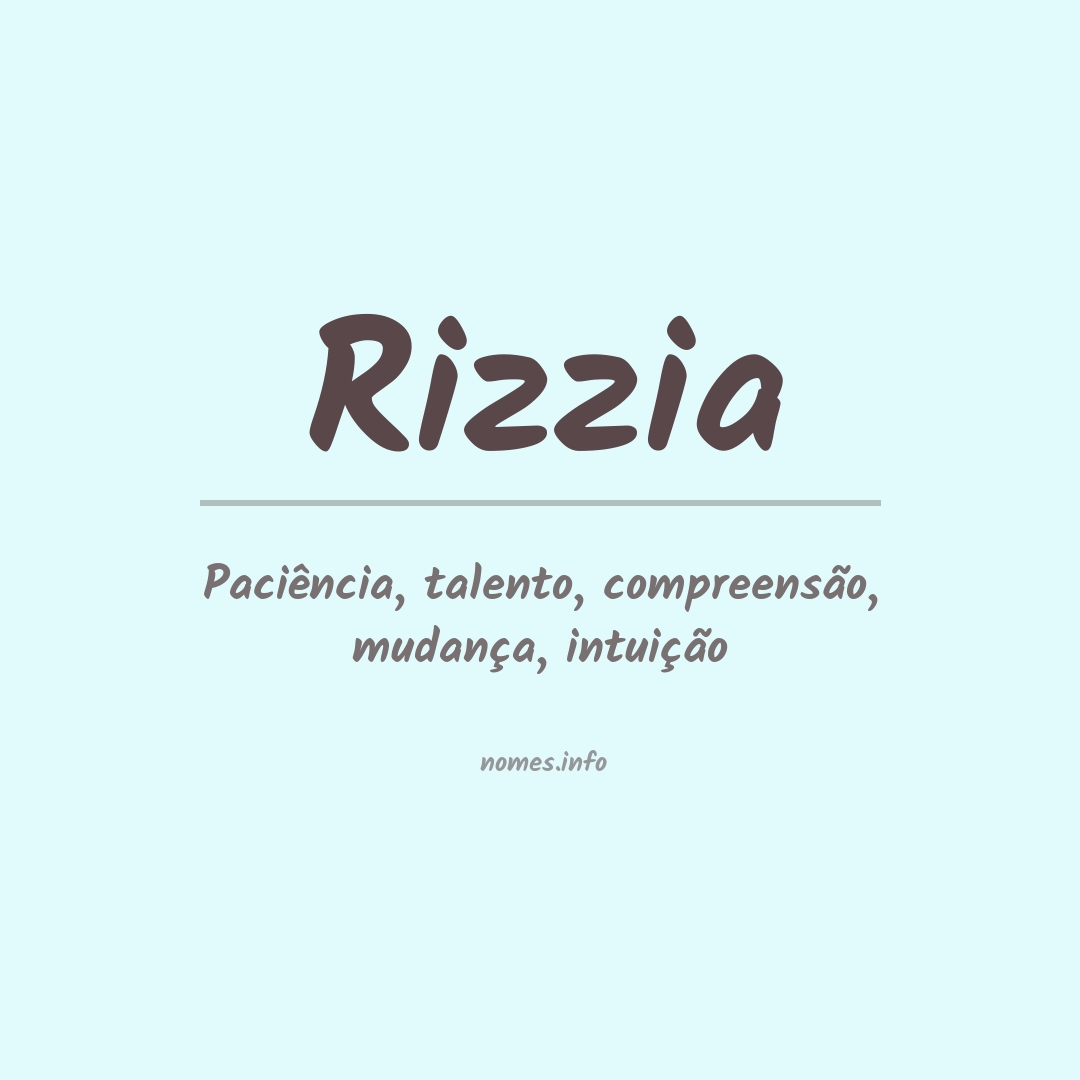 Significado do nome Rizzia