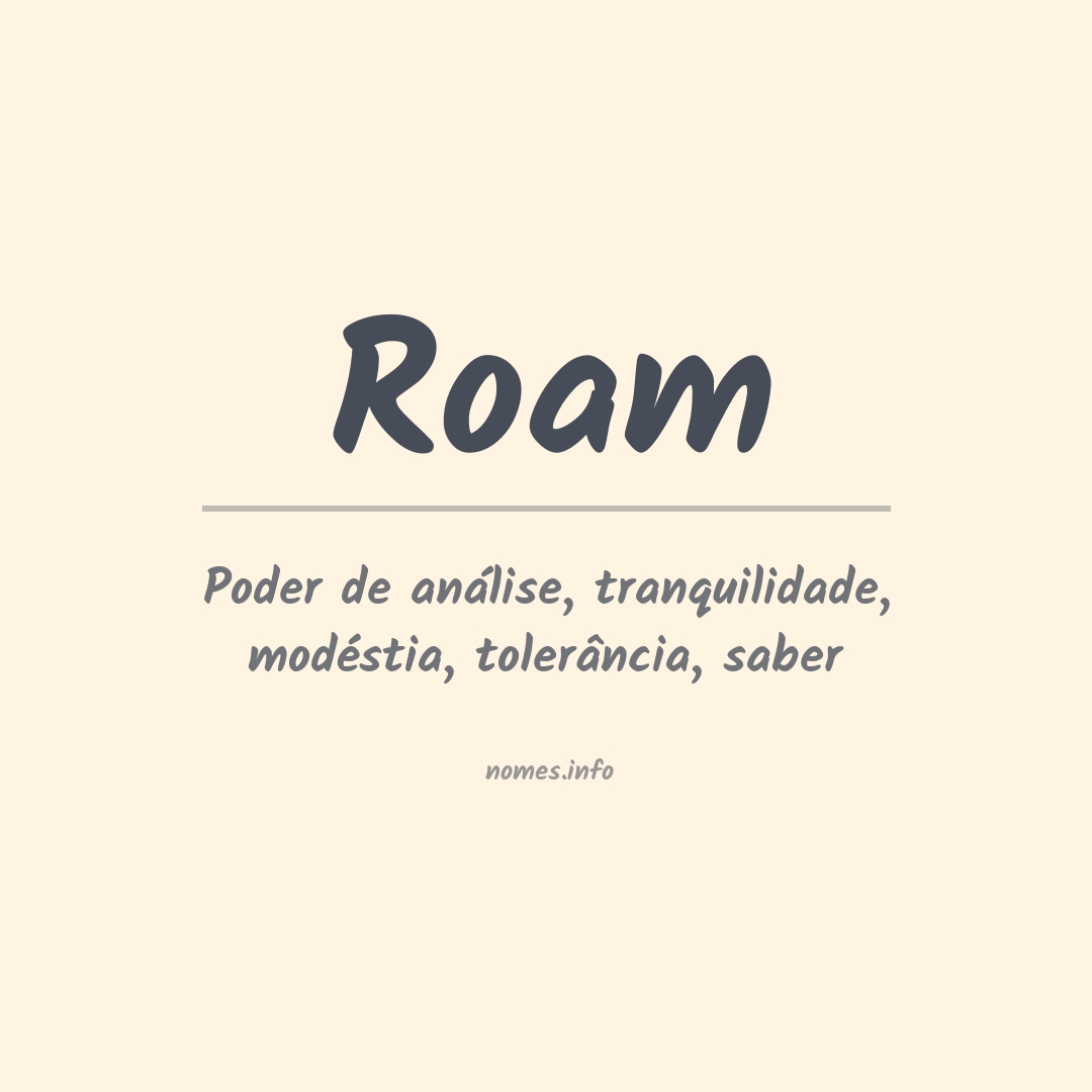 Significado do nome Roam