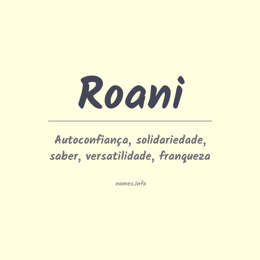 Significado do nome Roani