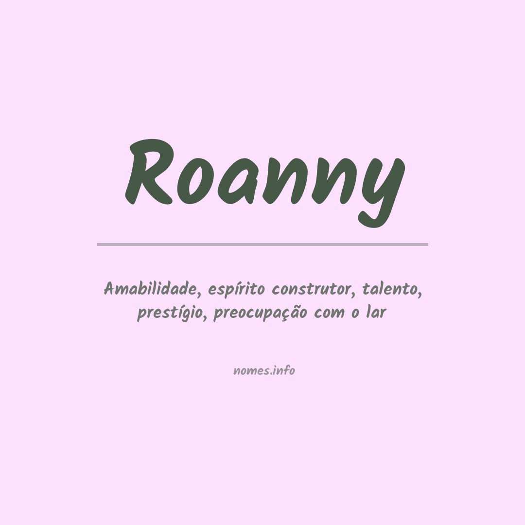 Significado do nome Roanny