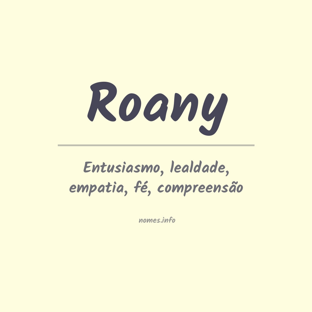 Significado do nome Roany