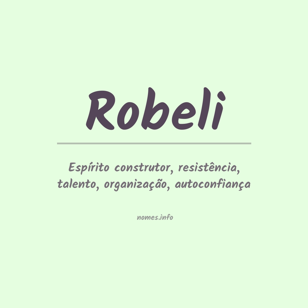 Significado do nome Robeli