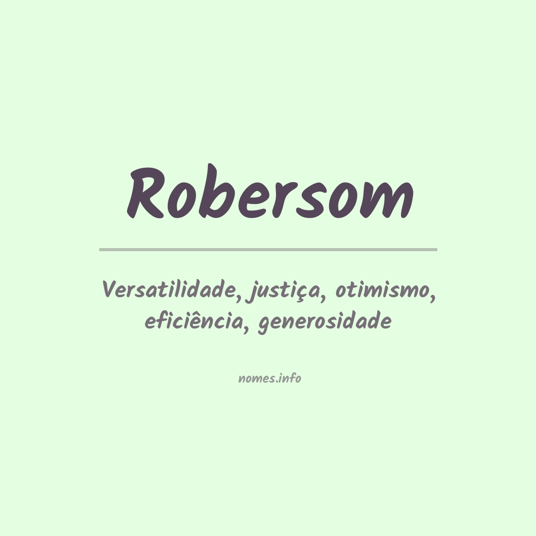 Significado do nome Robersom