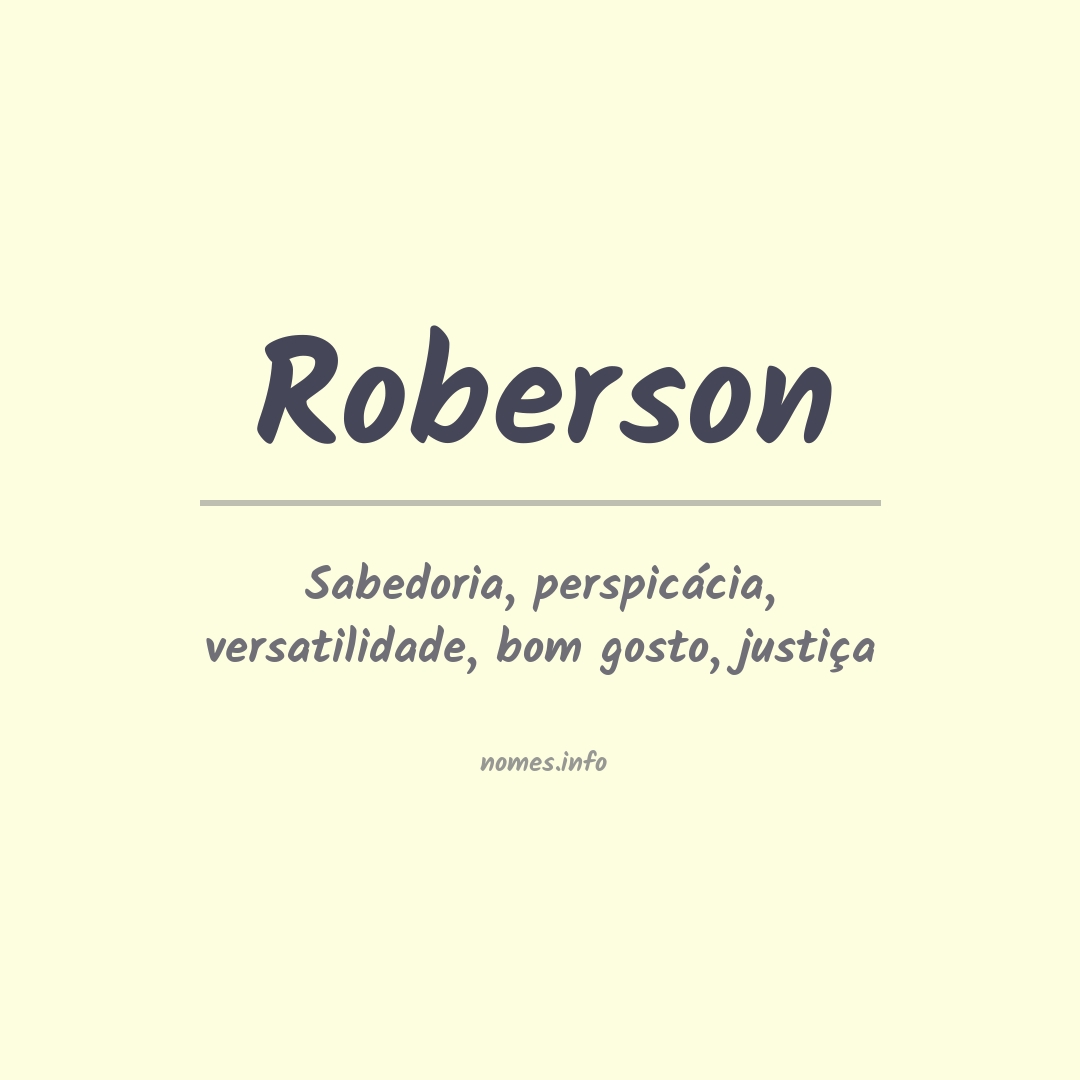 Significado do nome Roberson