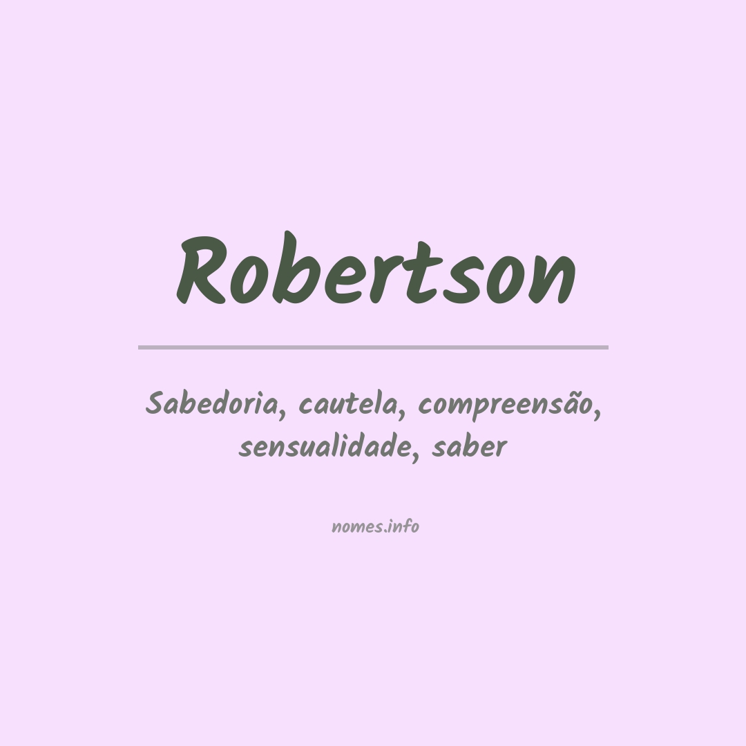 Significado do nome Robertson