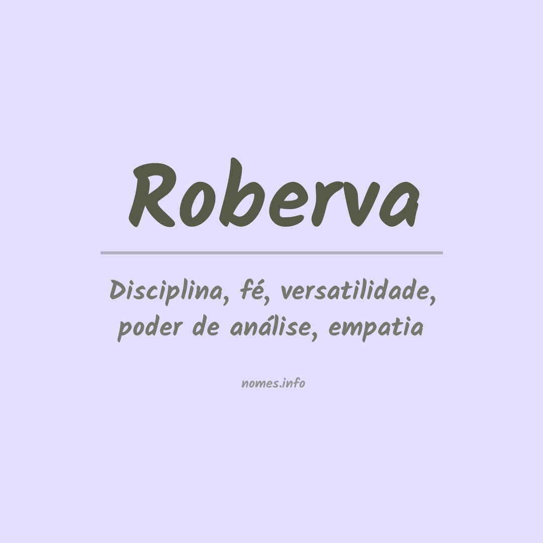 Significado do nome Roberva