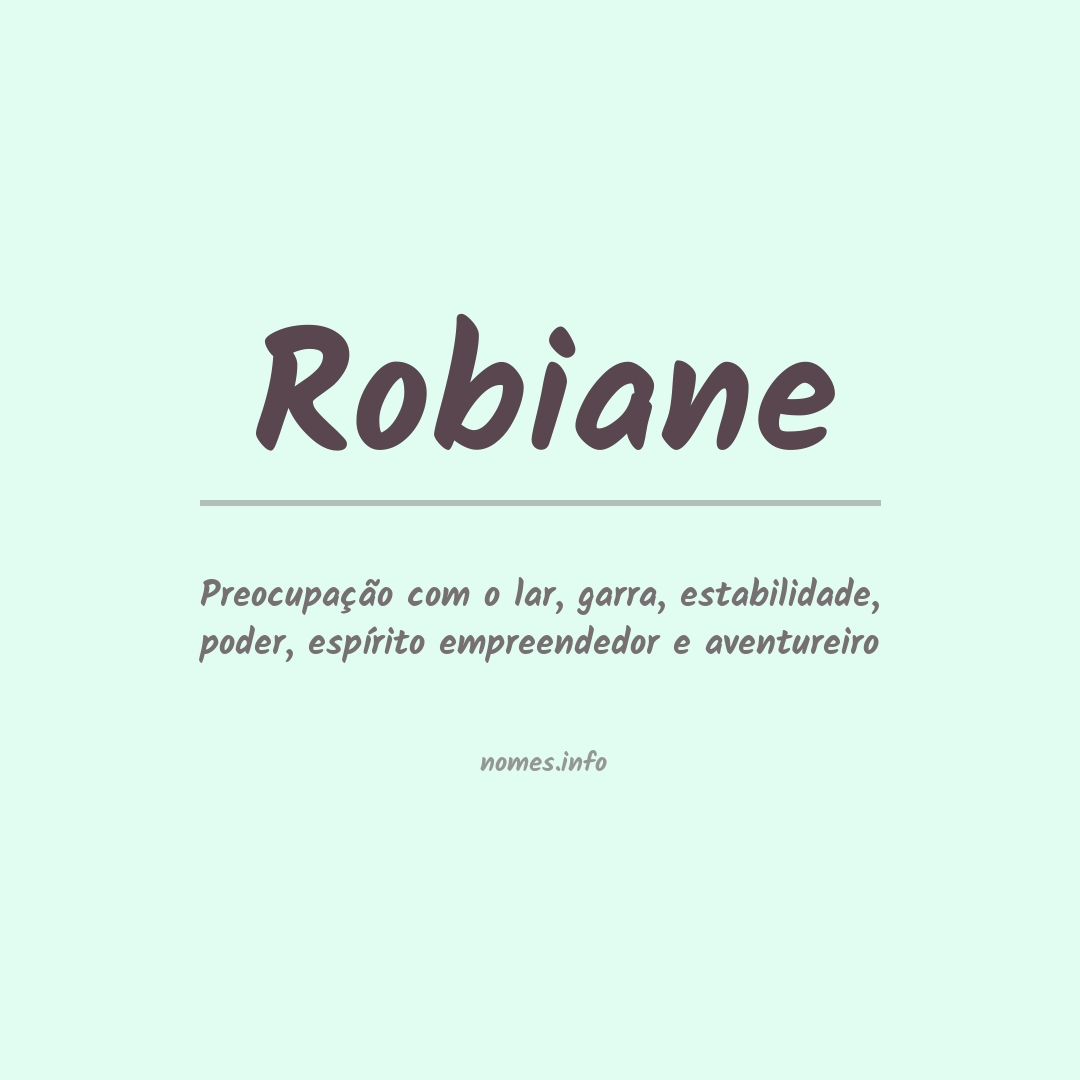 Significado do nome Robiane