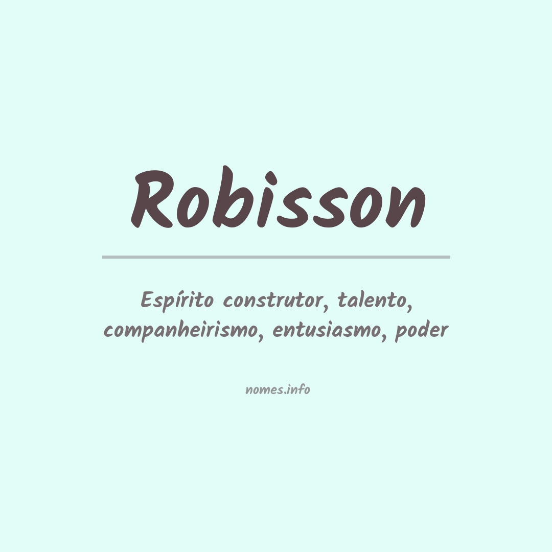 Significado do nome Robisson