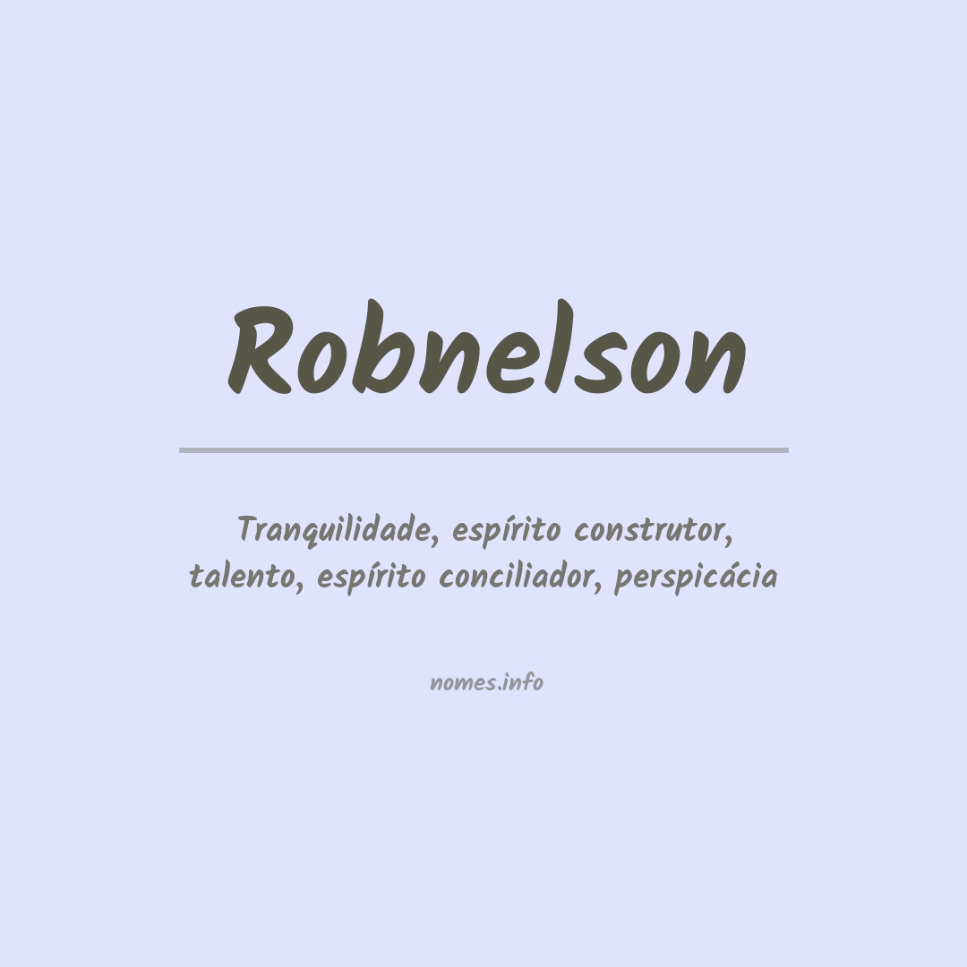 Significado do nome Robnelson
