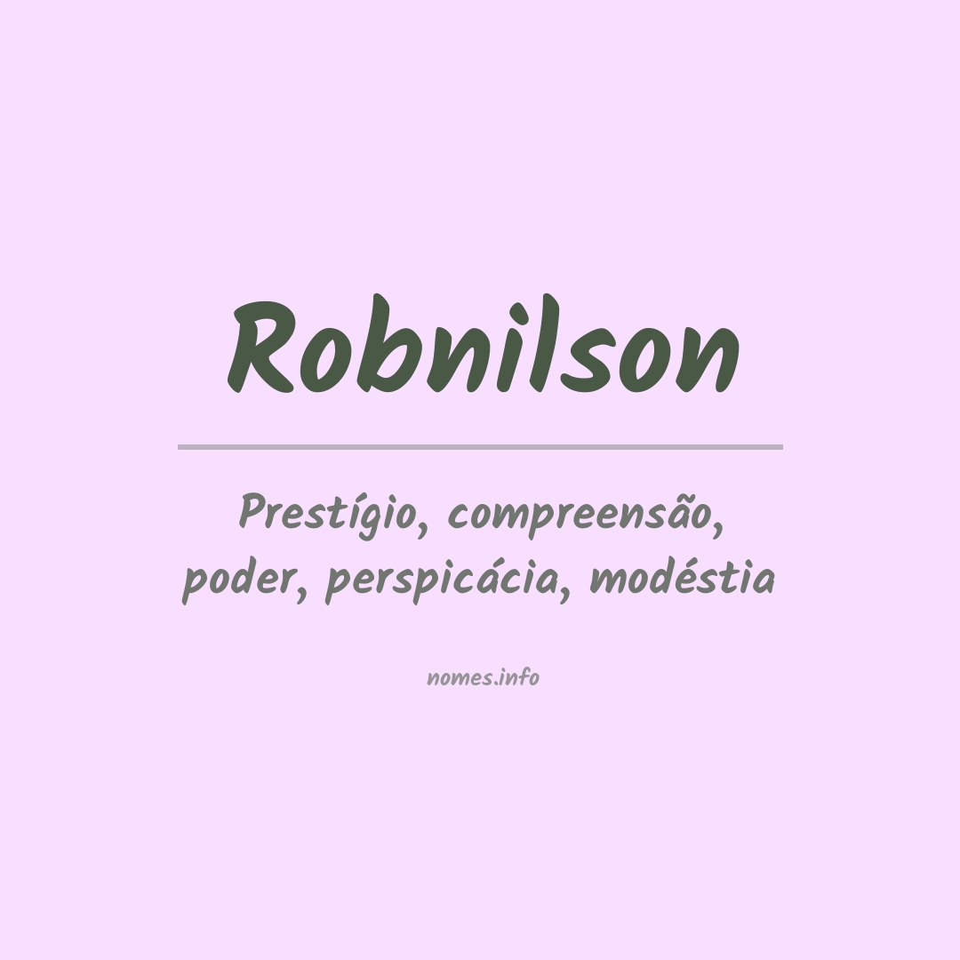 Significado do nome Robnilson