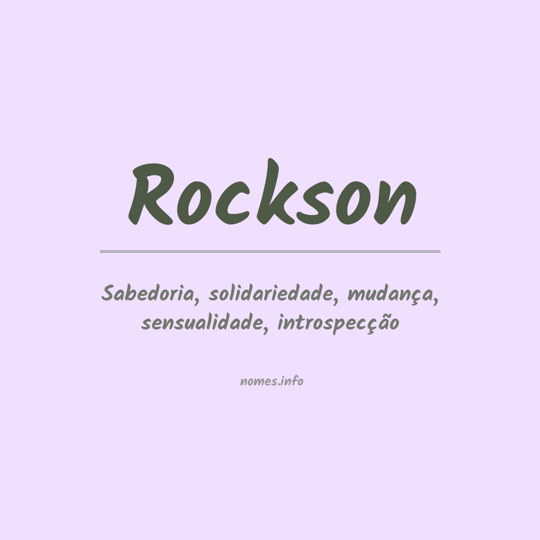 Significado do nome Rockson