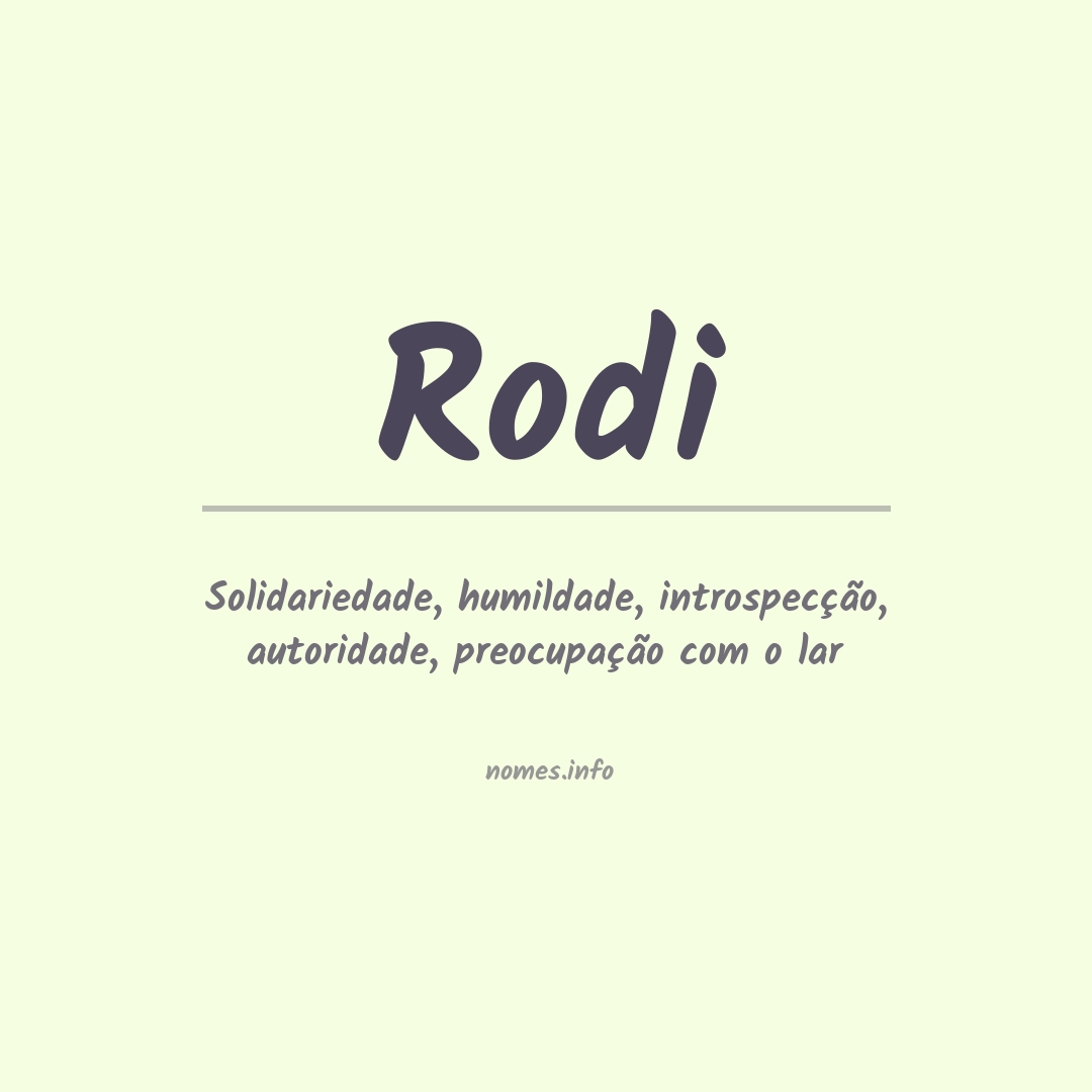 Significado do nome Rodi