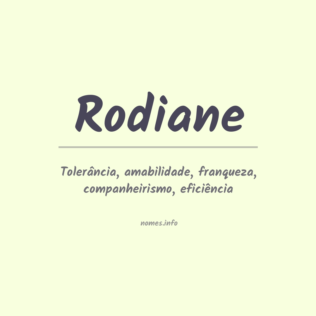 Significado do nome Rodiane