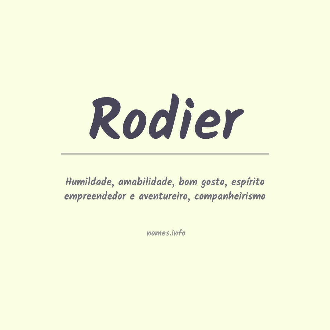 Significado do nome Rodier