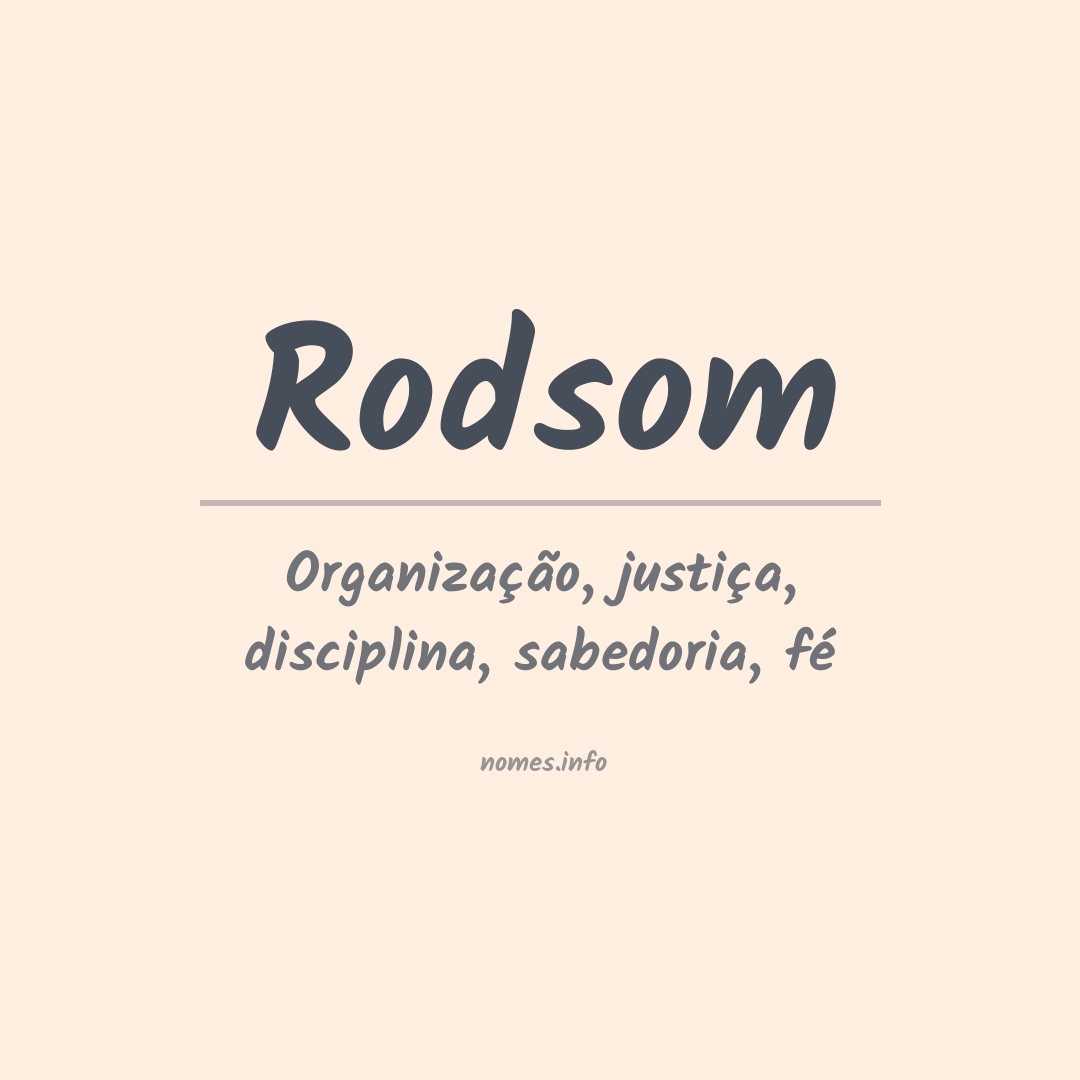 Significado do nome Rodsom