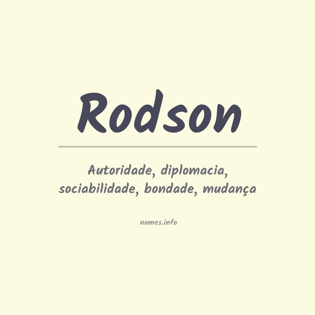Significado do nome Rodson