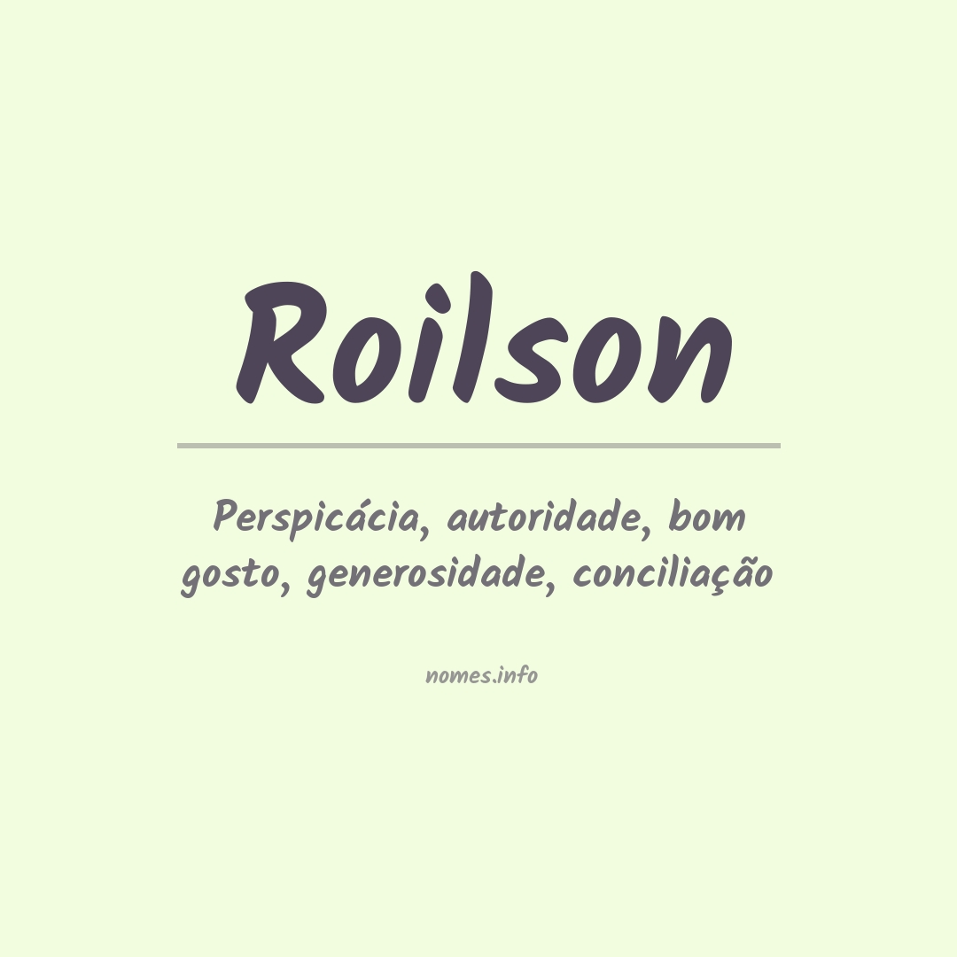 Significado do nome Roilson
