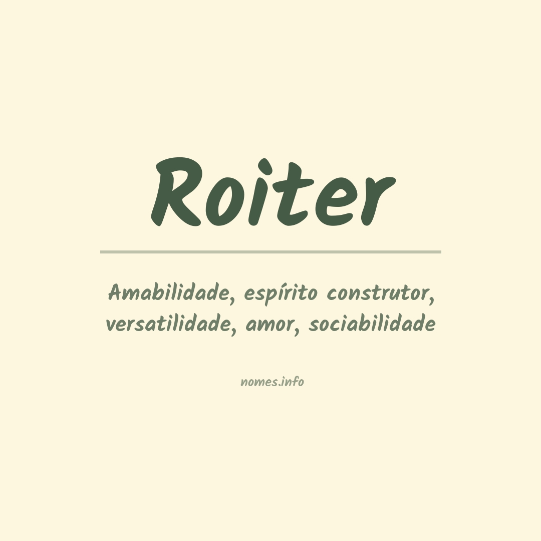 Significado do nome Roiter