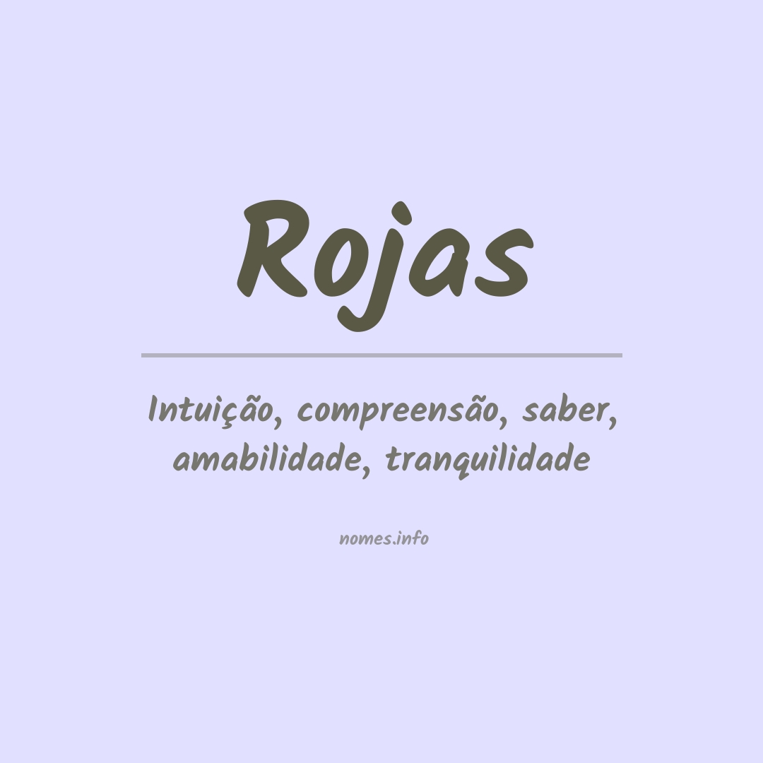 Significado do nome Rojas